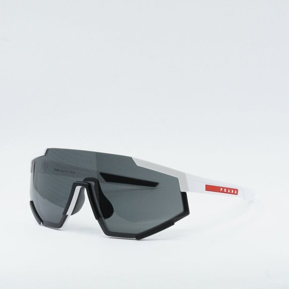 Prada Sport PS04WSF TWK06F Sunglasses White Rubber Shield Frame, Grey Lenses - Picture 3 of 12
